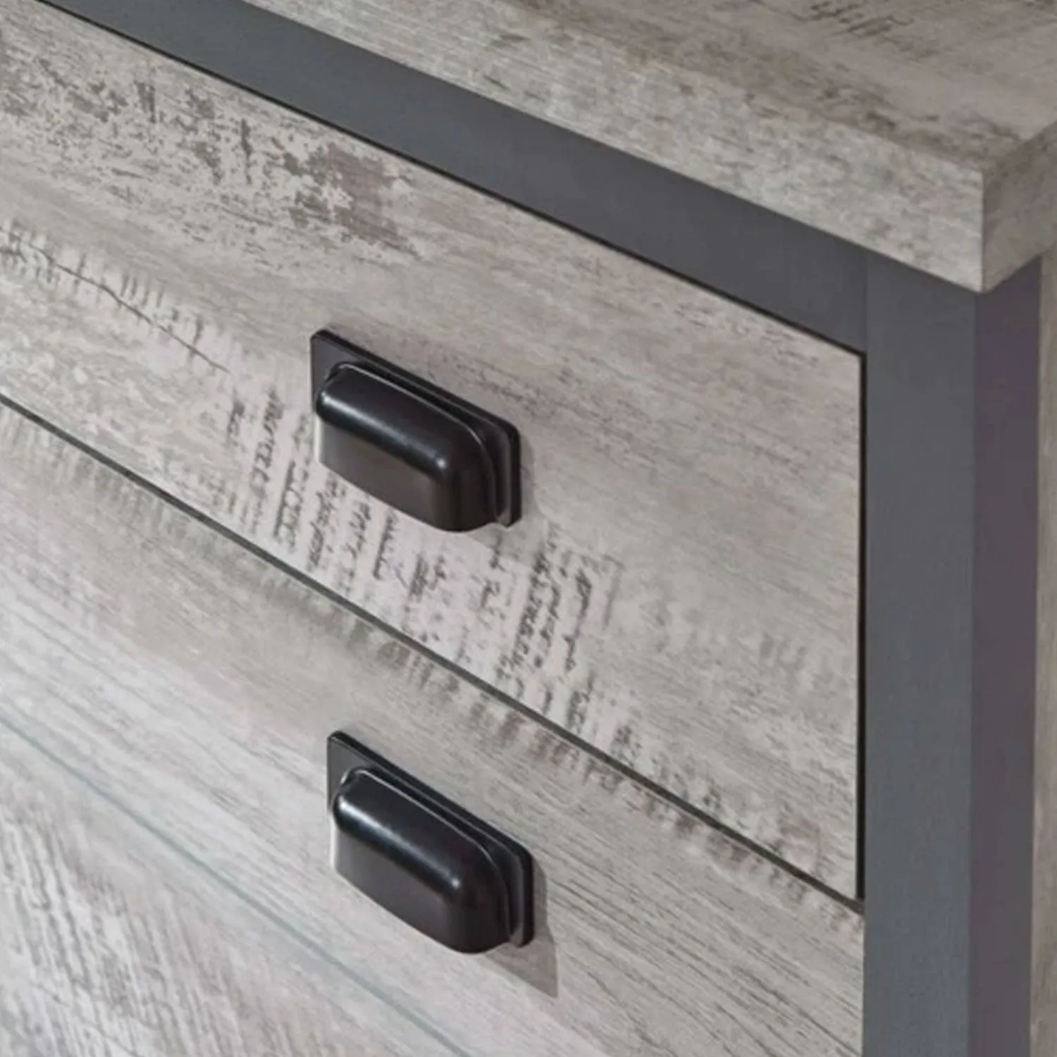 2 Door Grey Shoe Storage Cupboard With Drawer