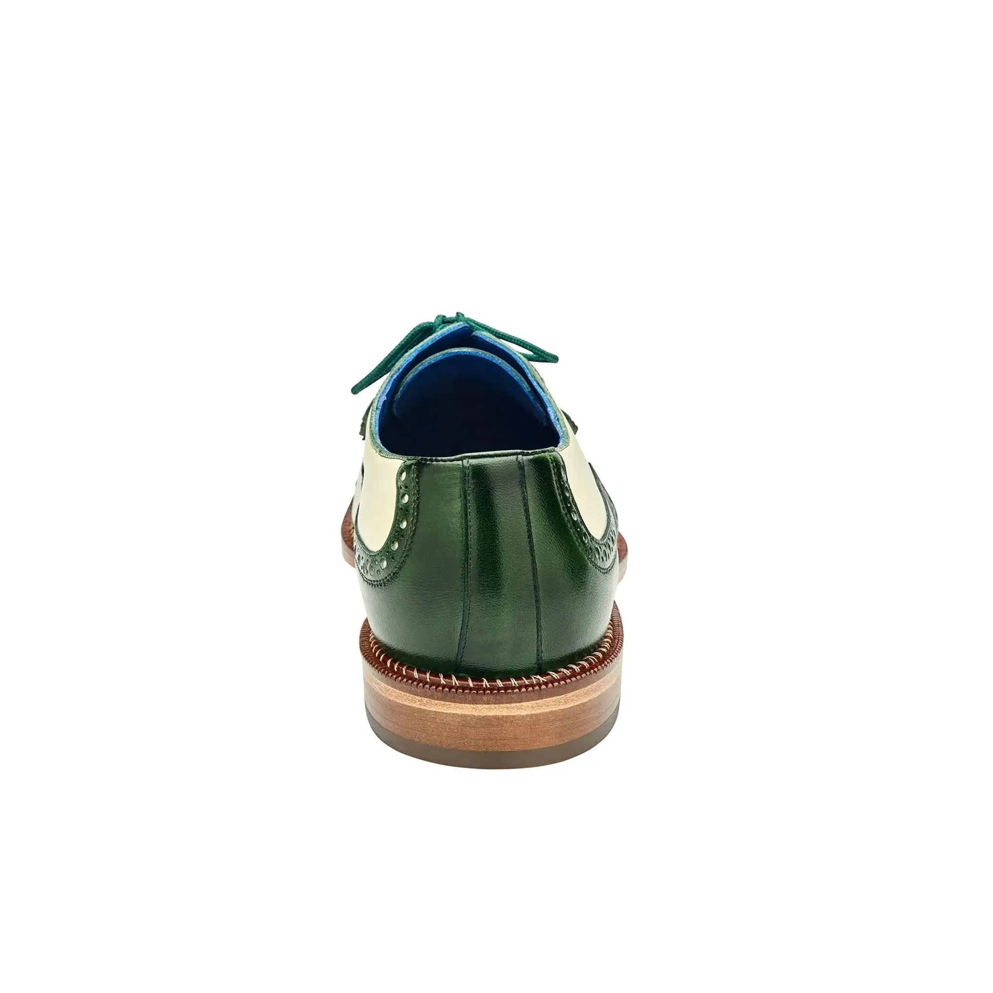 Belvedere Sesto in Forest / Cream Ostrich Quill & Leather Dress Shoes
