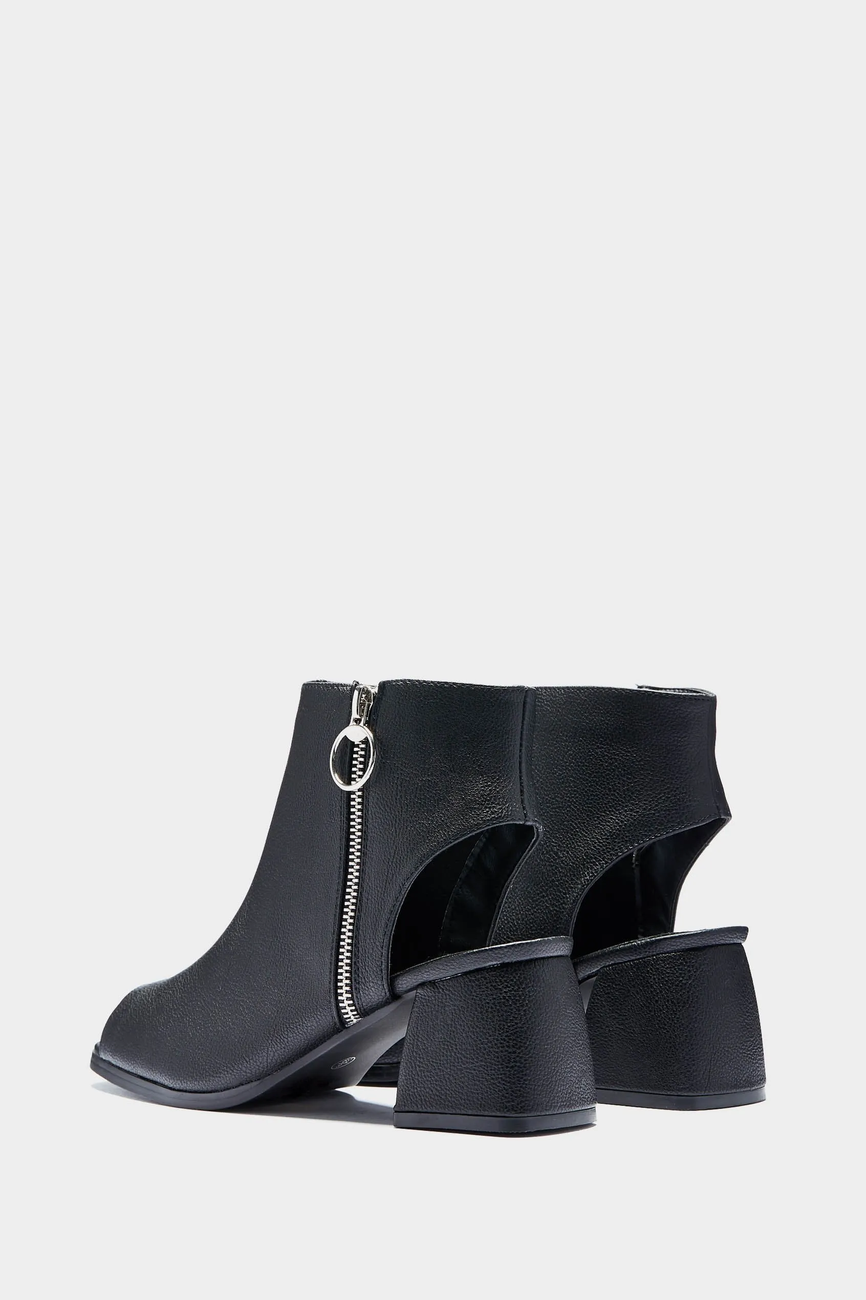 Black Cut Out Heel Boot