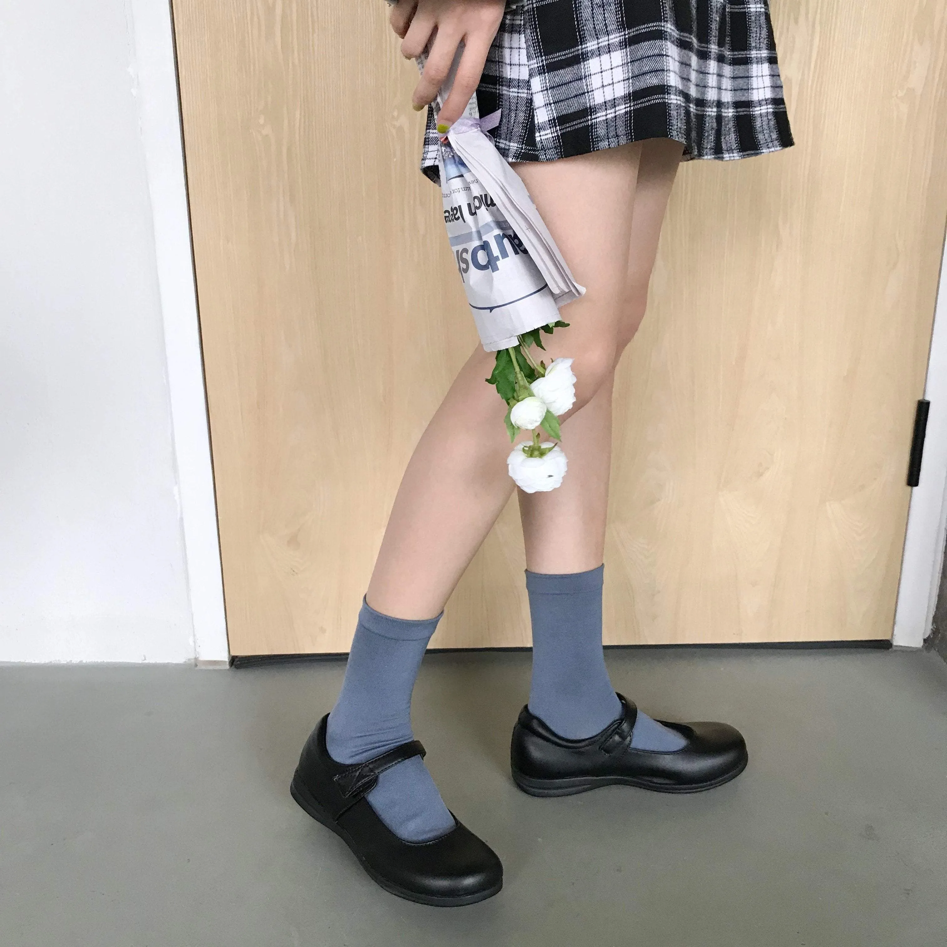 Black Kawaii Vintage Aesthetic Pu Leather Sandals