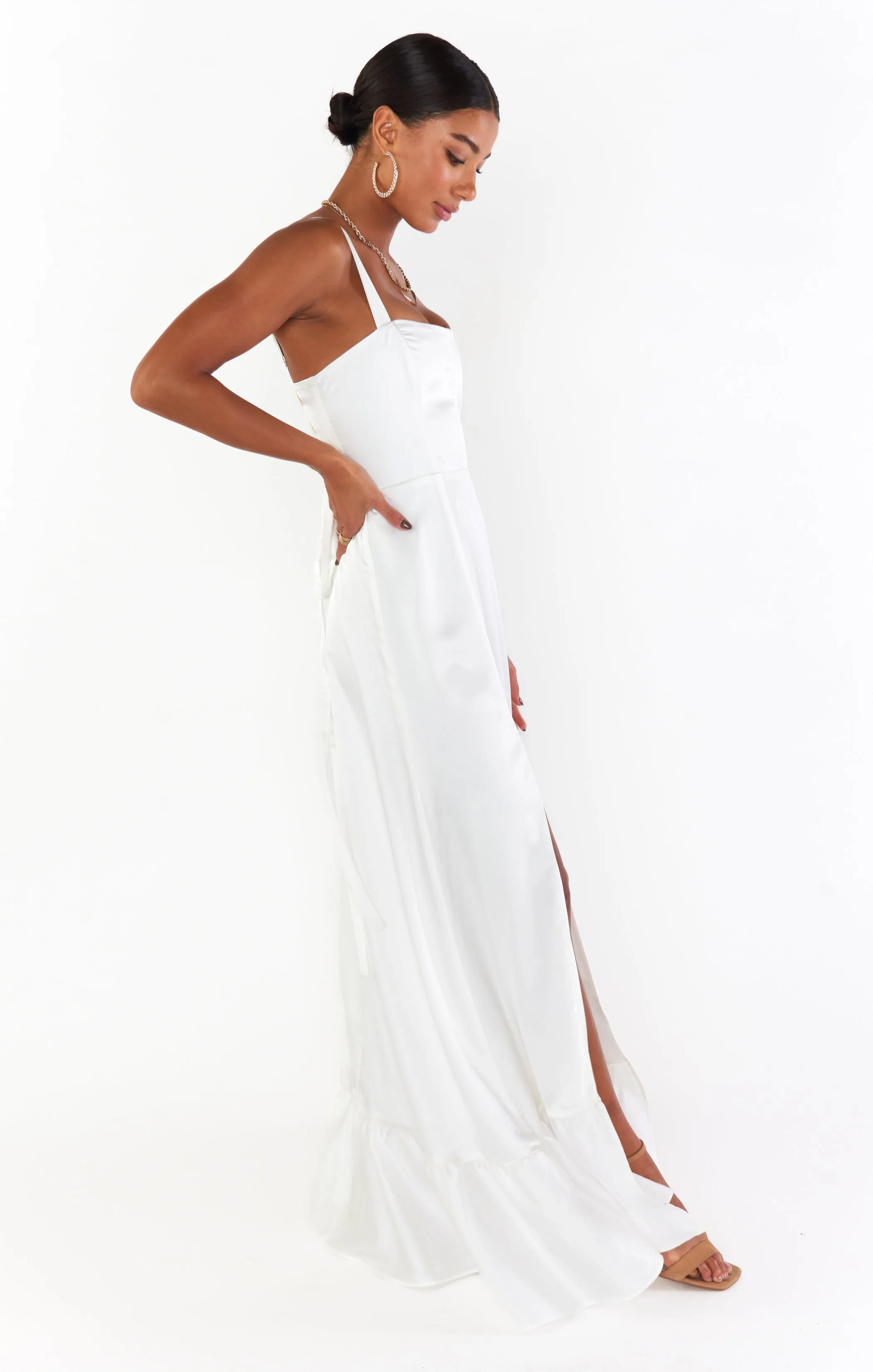 Clarissa Corset Dress ~ Ivory Luxe Satin