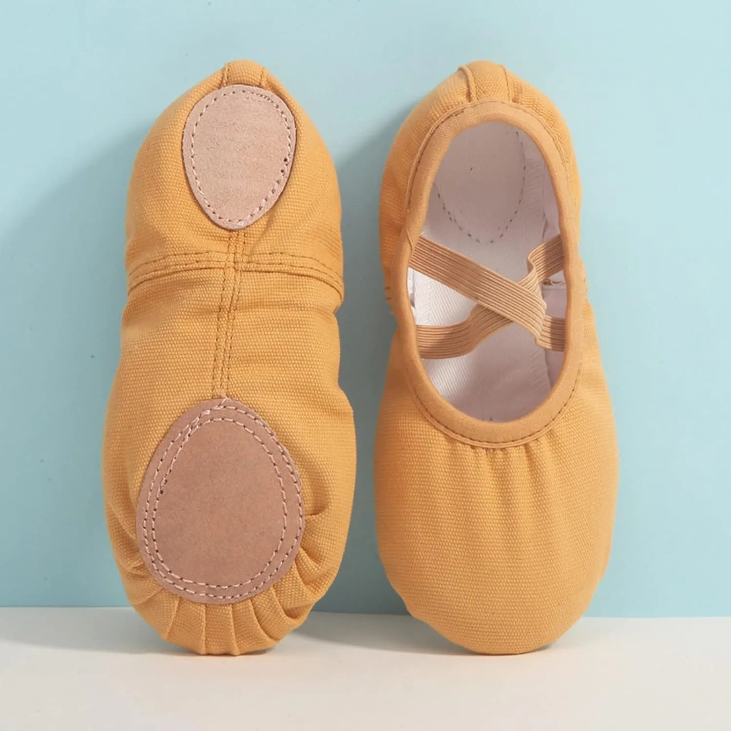 Dance Shoes for Girls Basic Ballet Slippers Simple Solid Performance Yoga Indoor Canvas Shoes with Elastic Straps