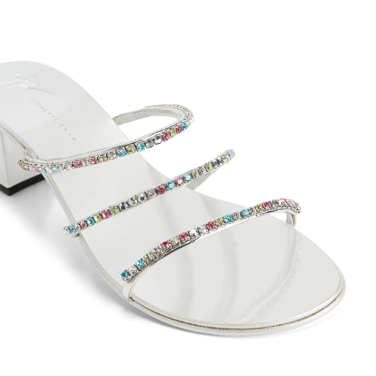 Dark Colourful 40mm Block Heel Slides