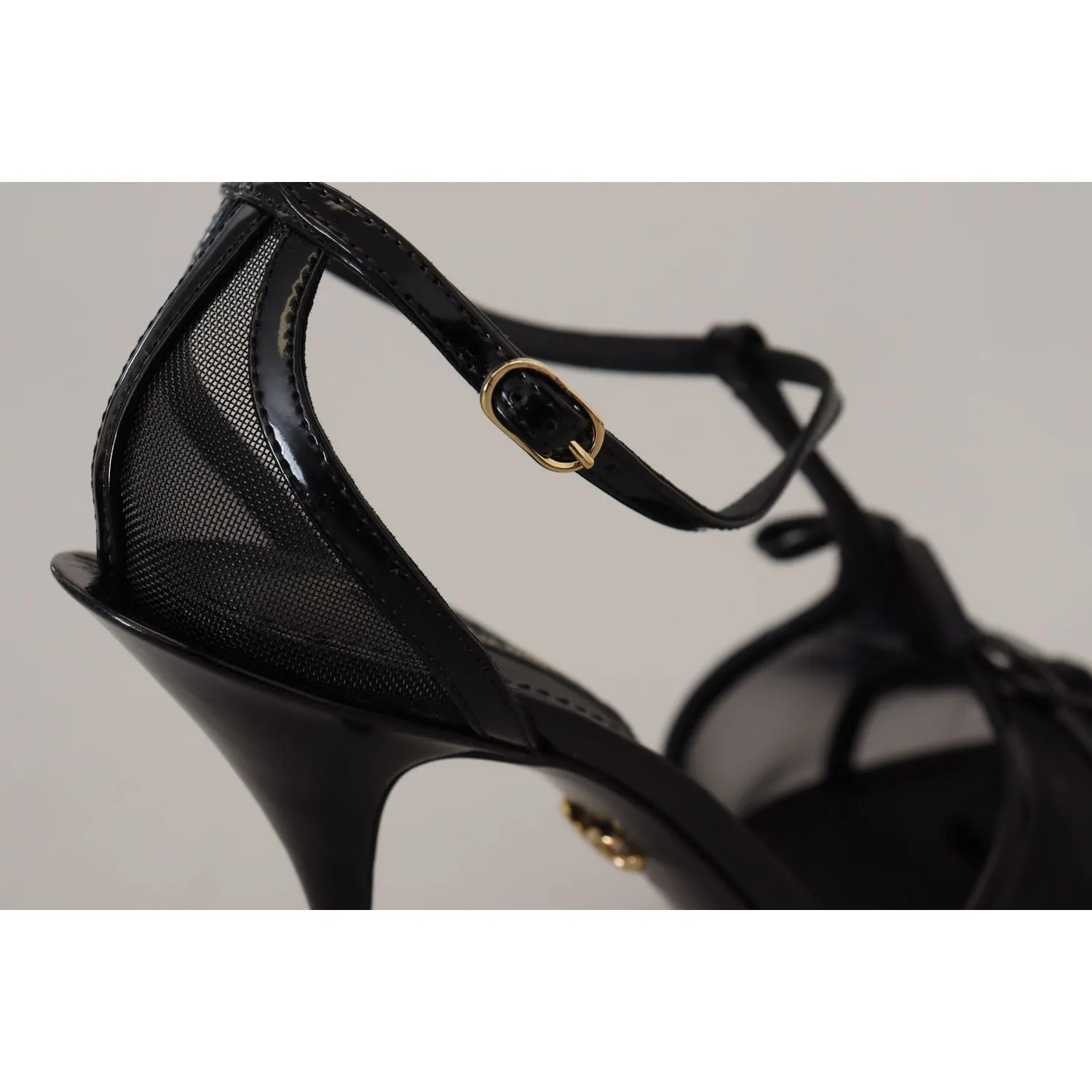 Dolce & Gabbana Elegant Black Stiletto Heeled Sandals