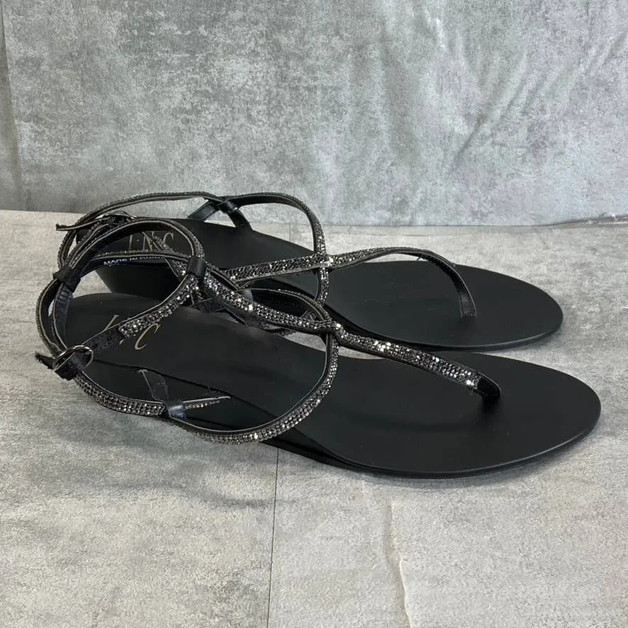INC INTERNATIONAL CONCEPTS Bling Madge Strappy Almond-Toe Wedge Sandals SZ 10