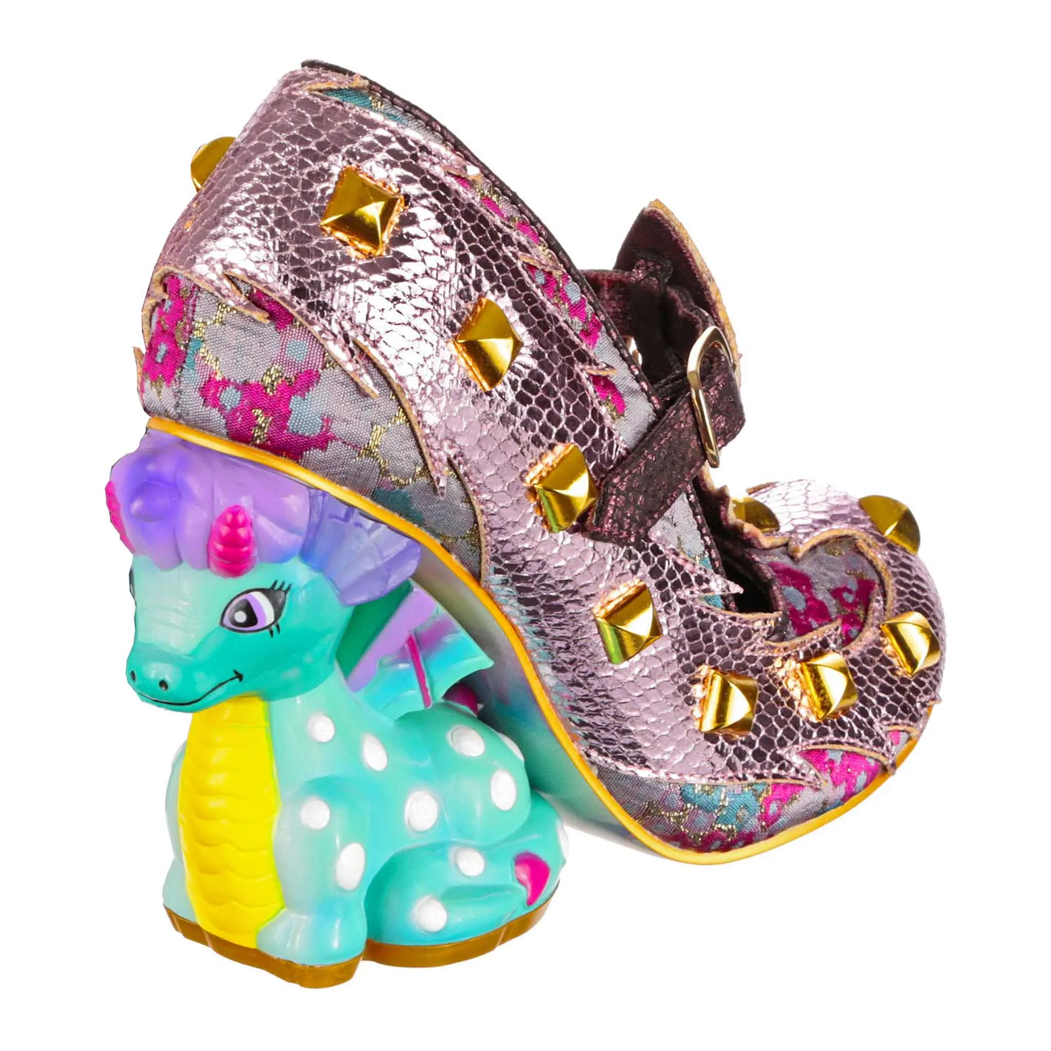 Irregular Choice Womens Dragons & Fire Flail Tail High Heels - Rose