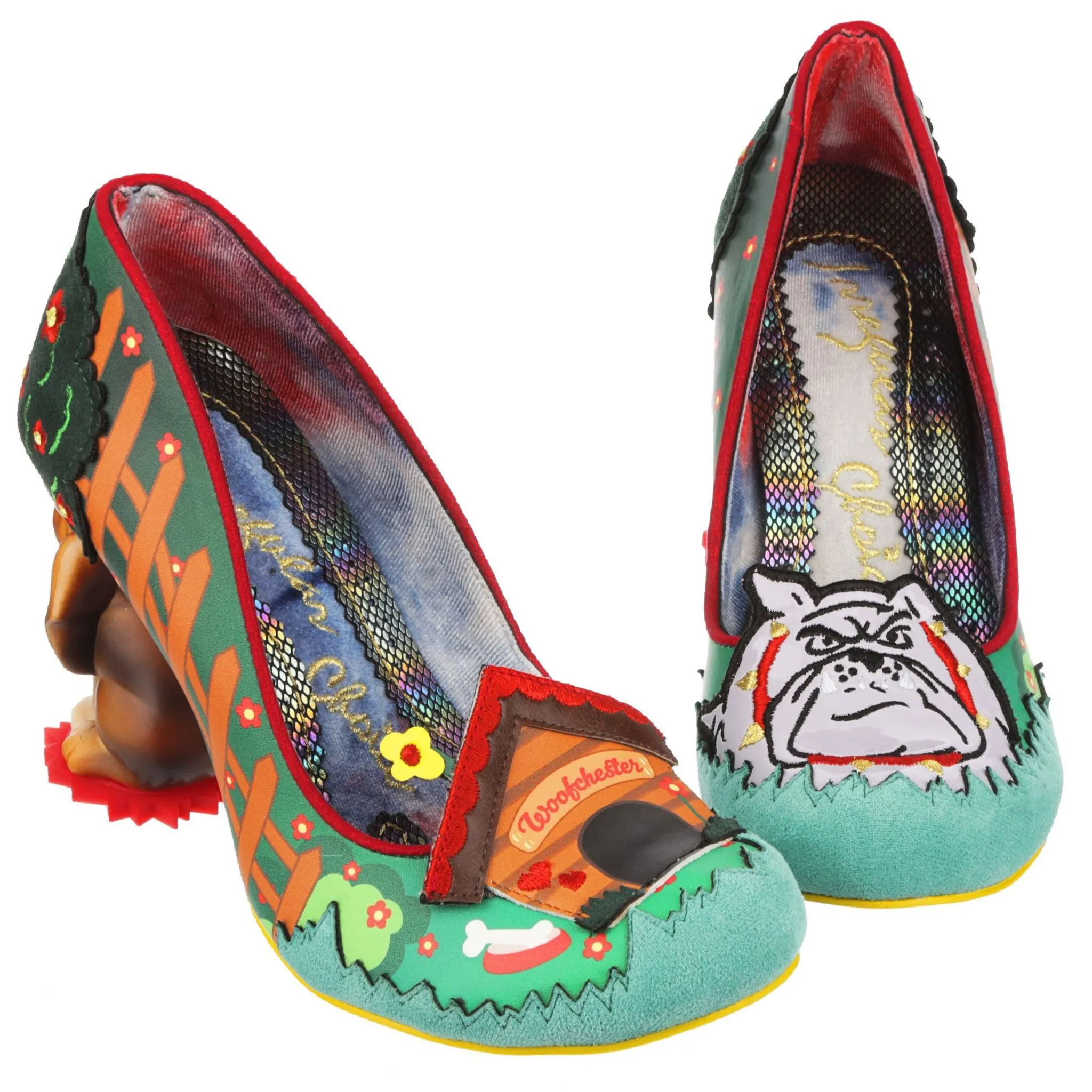Irregular Choice Womens Top Dog High Heel - Green Multi