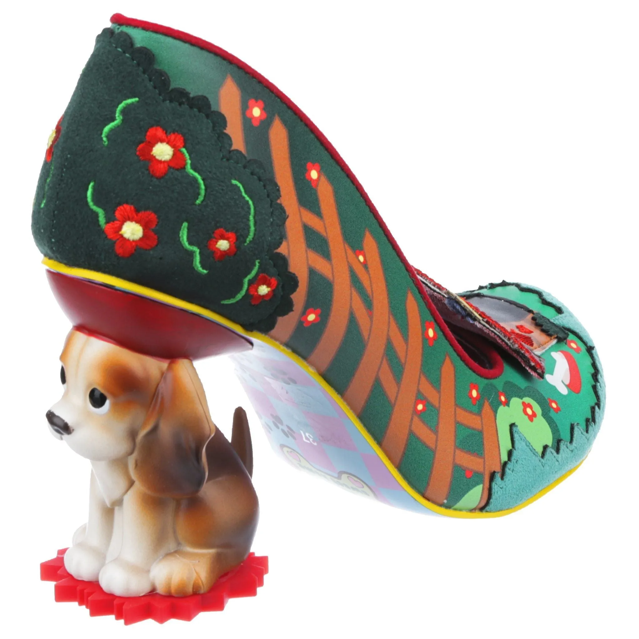 Irregular Choice Womens Top Dog High Heel - Green Multi