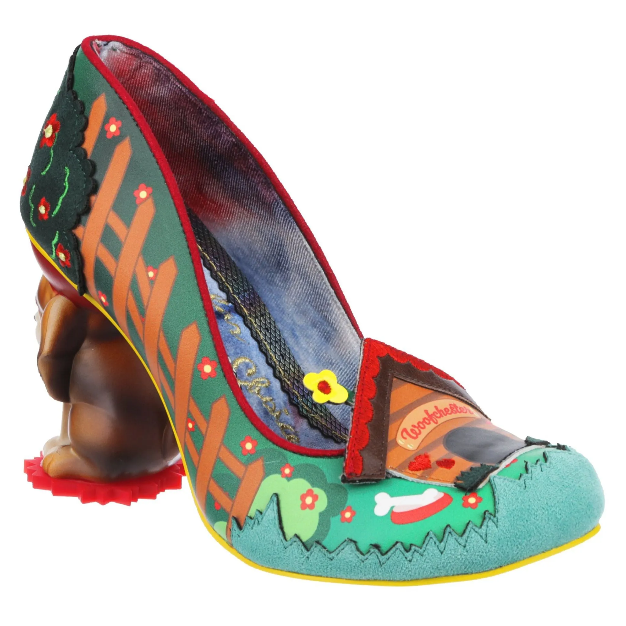 Irregular Choice Womens Top Dog High Heel - Green Multi