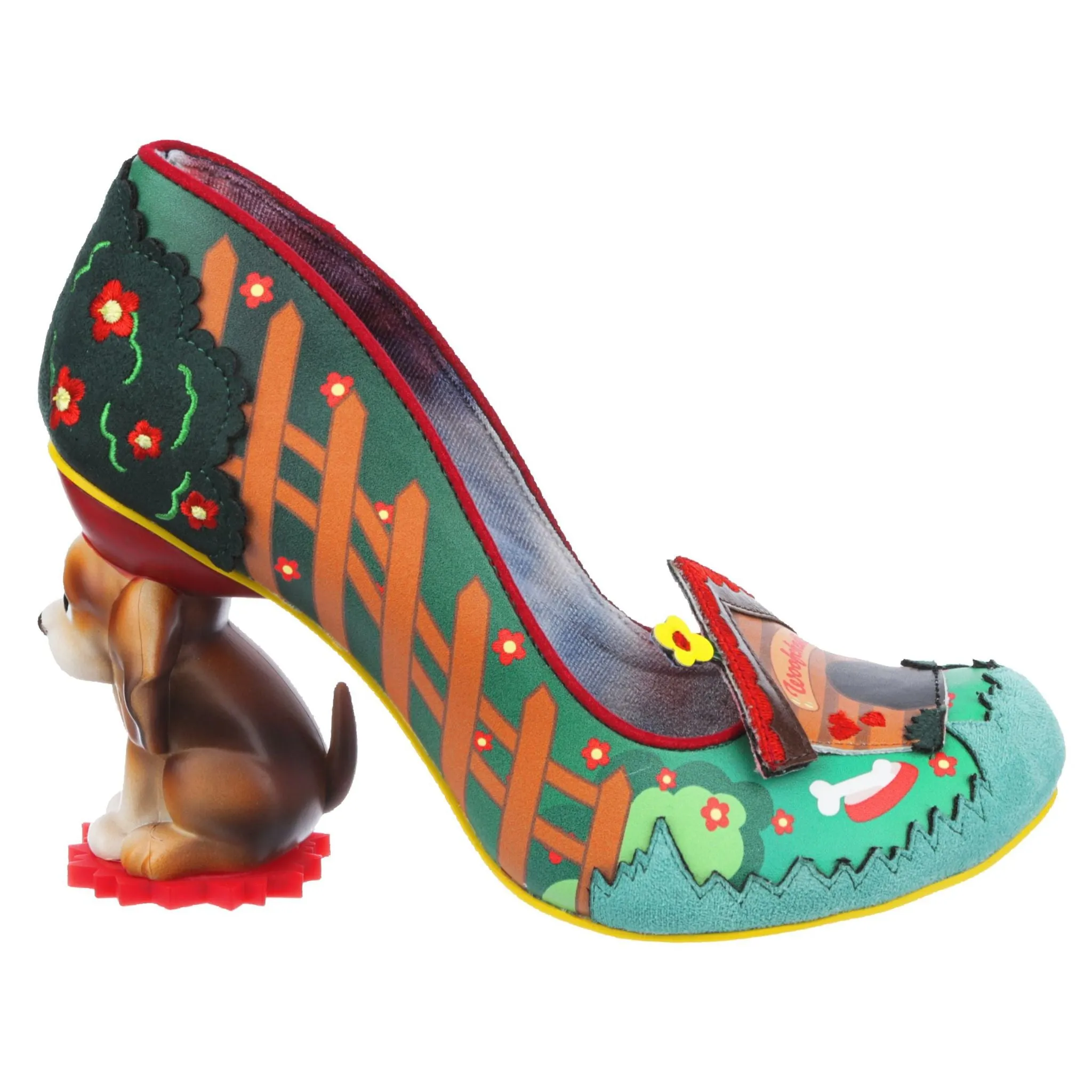 Irregular Choice Womens Top Dog High Heel - Green Multi