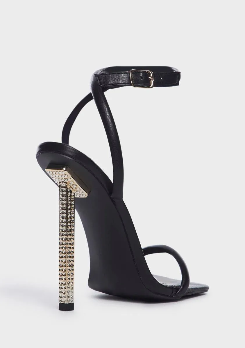 Jewls Diamante Strappy Square Toe Heels