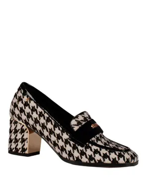Kate Appleby Womens Heeled Loafer Straid Houndstooth