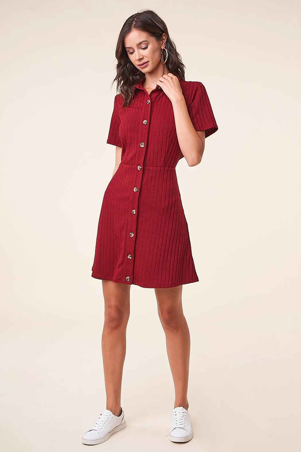 Oxford Button Up Mini Dress