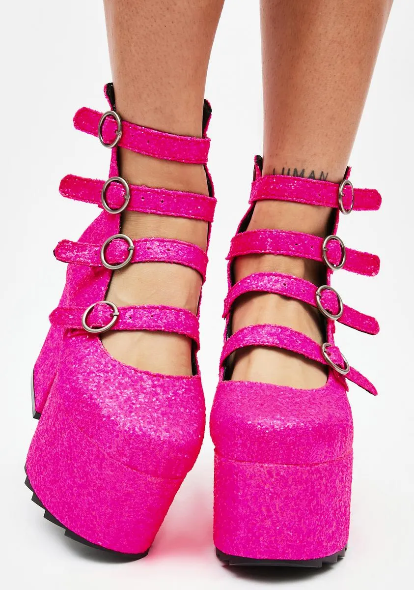 Pink Moonlight Sonata Platform Heels