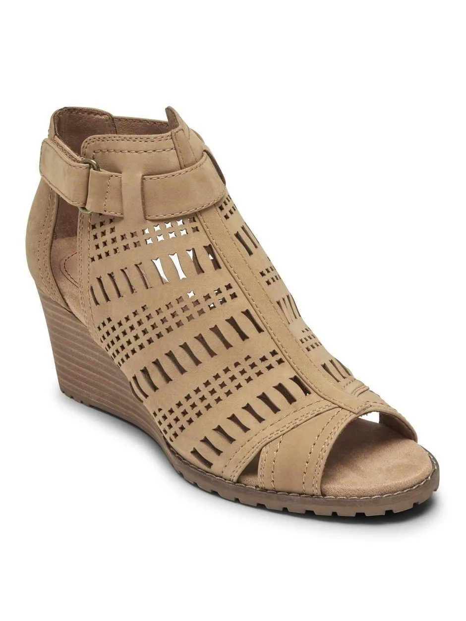 Rockport Womens Cobb Hill Lucinda Perforated Bootie Tan CH9707