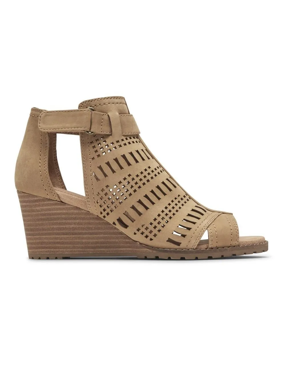 Rockport Womens Cobb Hill Lucinda Perforated Bootie Tan CH9707