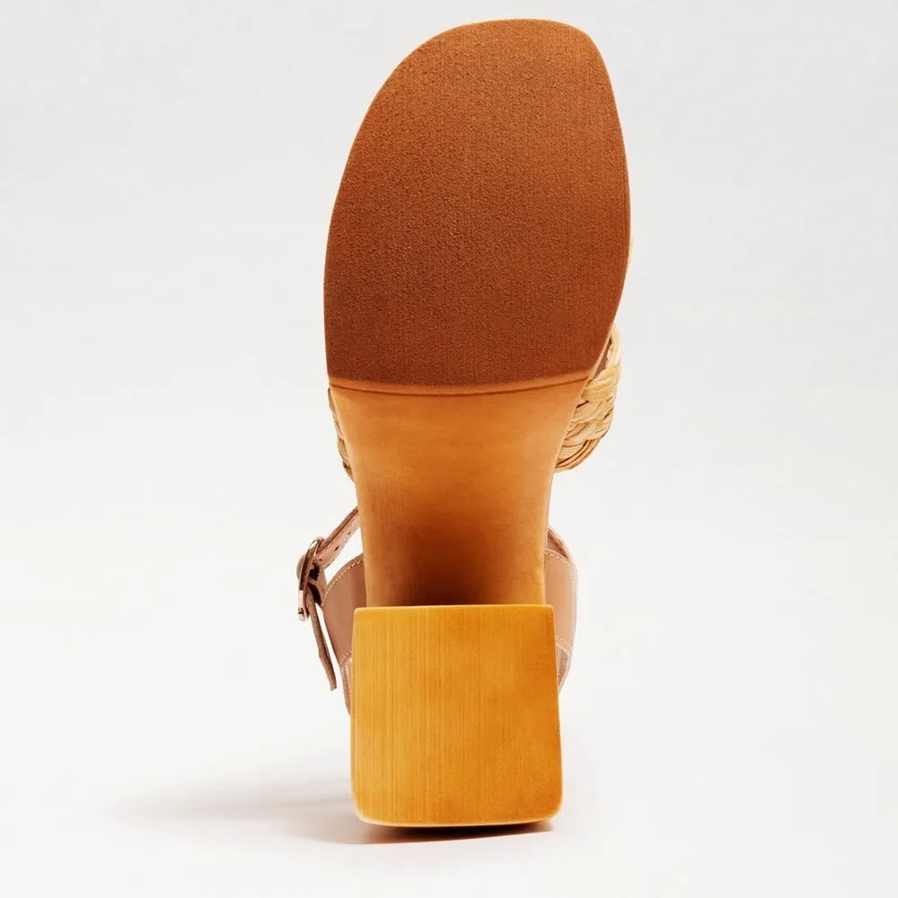 Sam Edelman Suzannah Tan Multi Ankle Strap Open Toe Block Heel Platform Sandals