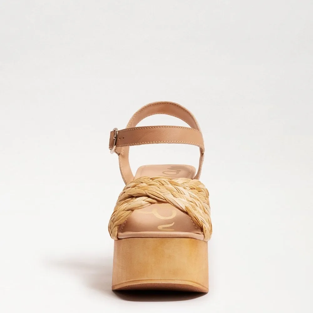 Sam Edelman Suzannah Tan Multi Ankle Strap Open Toe Block Heel Platform Sandals