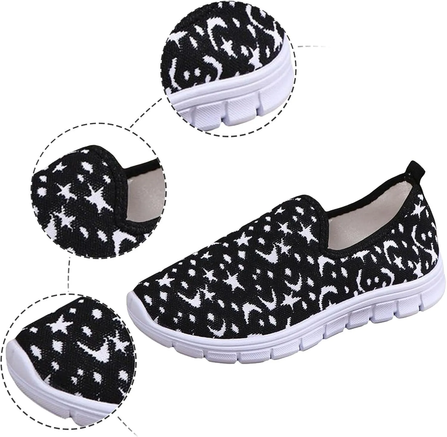 Slip on Walking Shoes Women Memory Foam Non Slip Comfortable Running Shoes Breathable Mesh Sports Workout Tennis Shoes Lightweight Fashion Sneakers