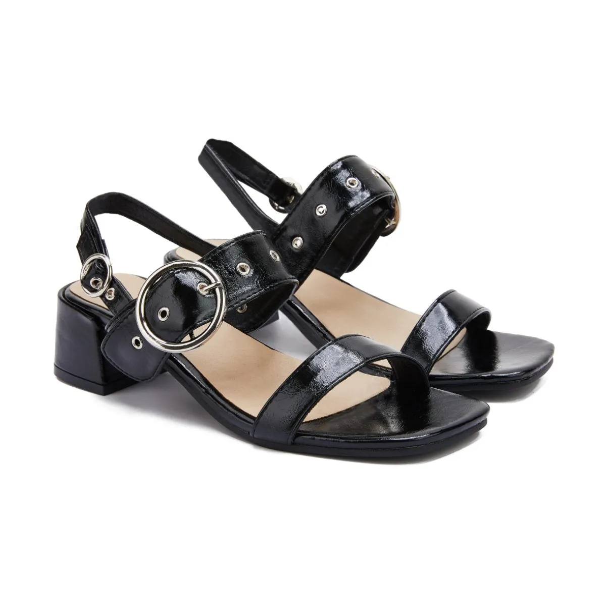 Sohiwoo  Imily Bela Women's Ankle Adjustable Buckle Closure Low Heel Sandals