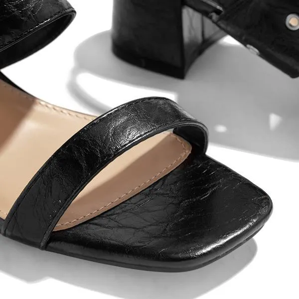 Sohiwoo  Imily Bela Women's Ankle Adjustable Buckle Closure Low Heel Sandals