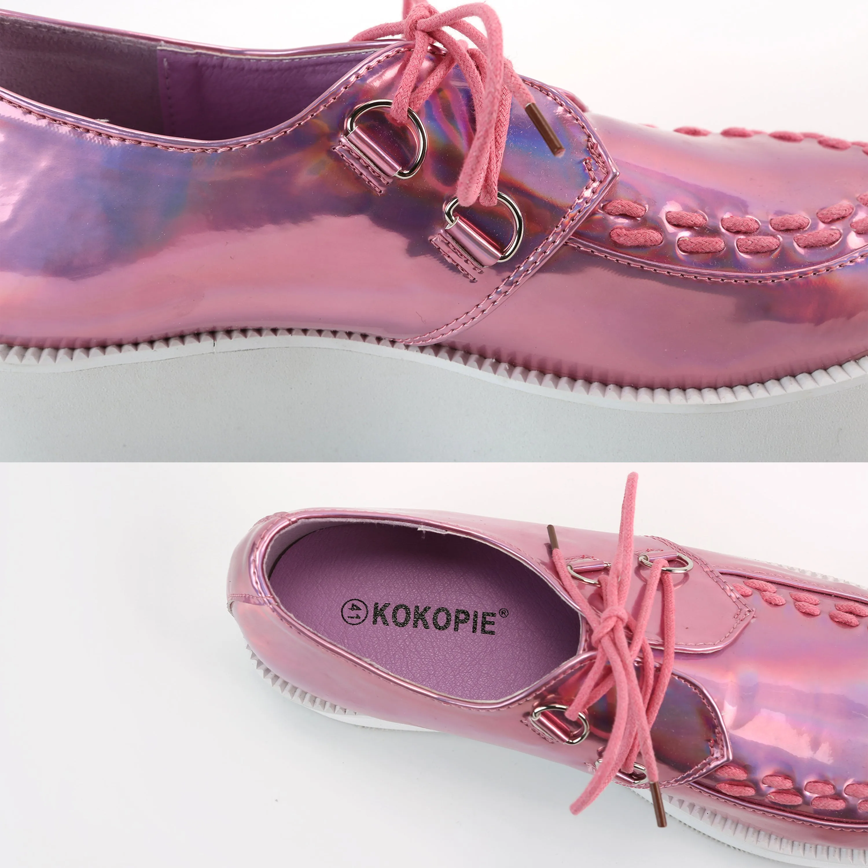 SPECIAL LIMITED ITEM -HOLOGRAM-AESTHETICS-TUMBLR HOLO SILVER CREEPERS
