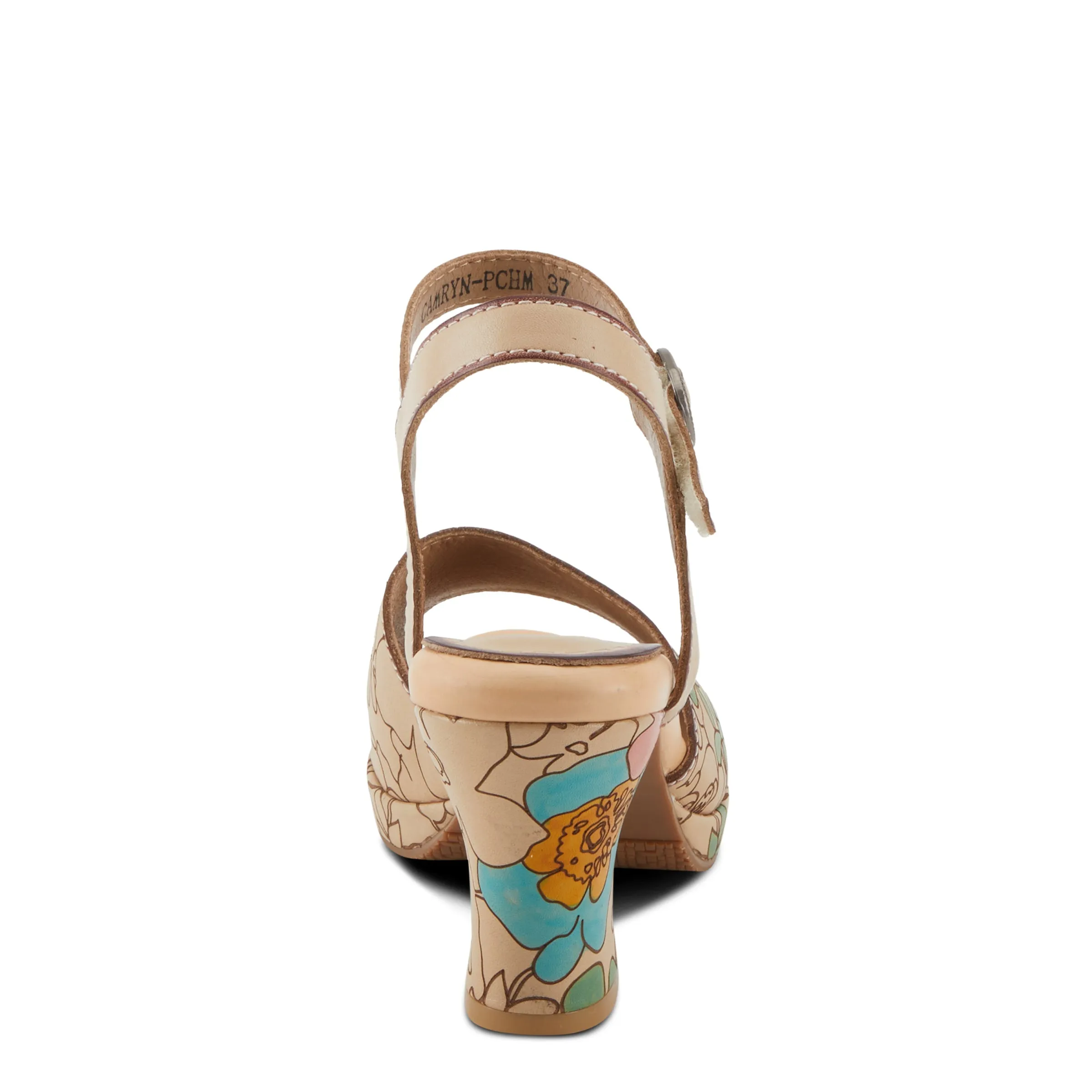 Spring Step Shoes  L'Artiste Camryn Sandals Women’s Leather Floral Design