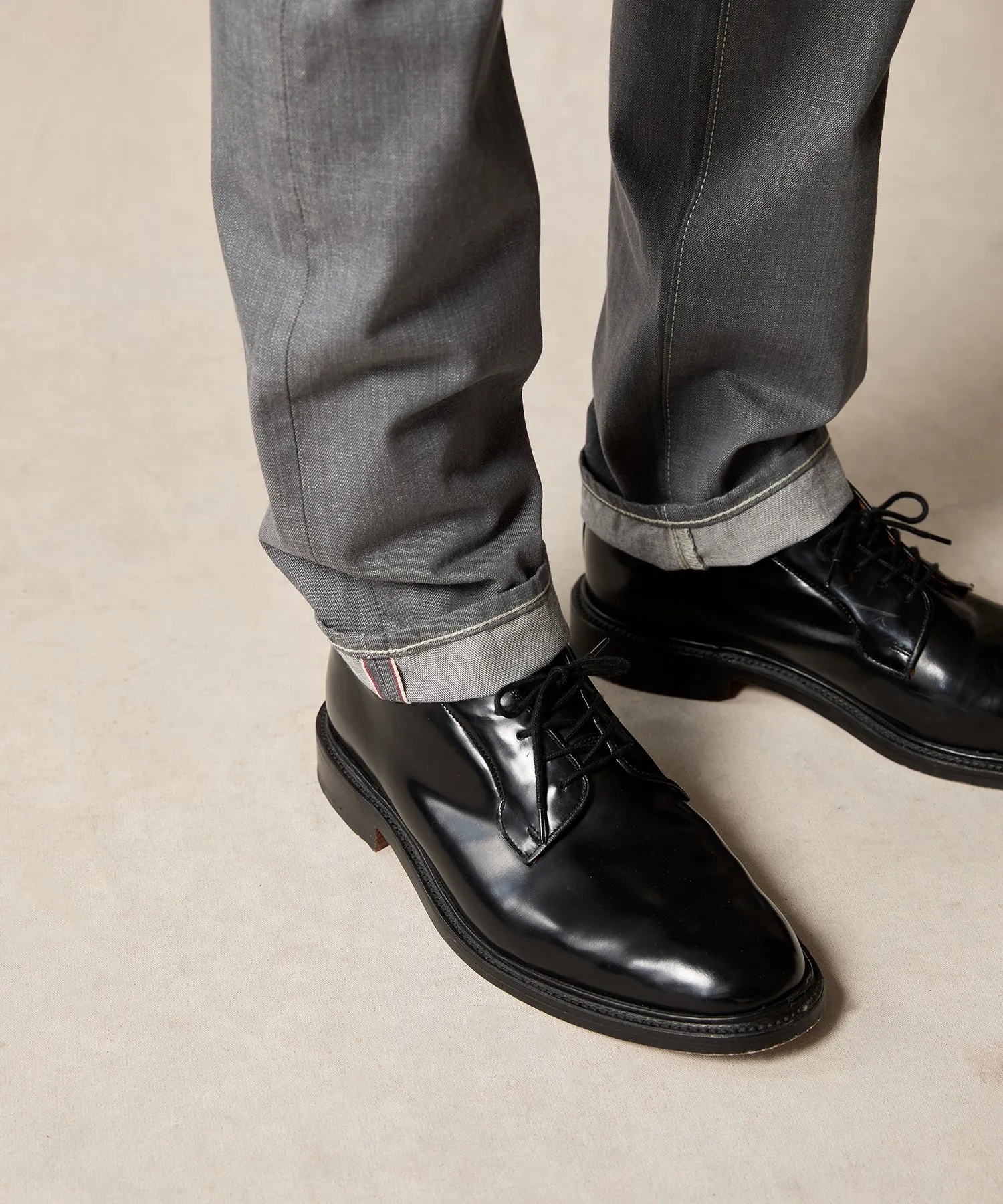 Todd Snyder x Sanders Gibson Derby in Black Leather