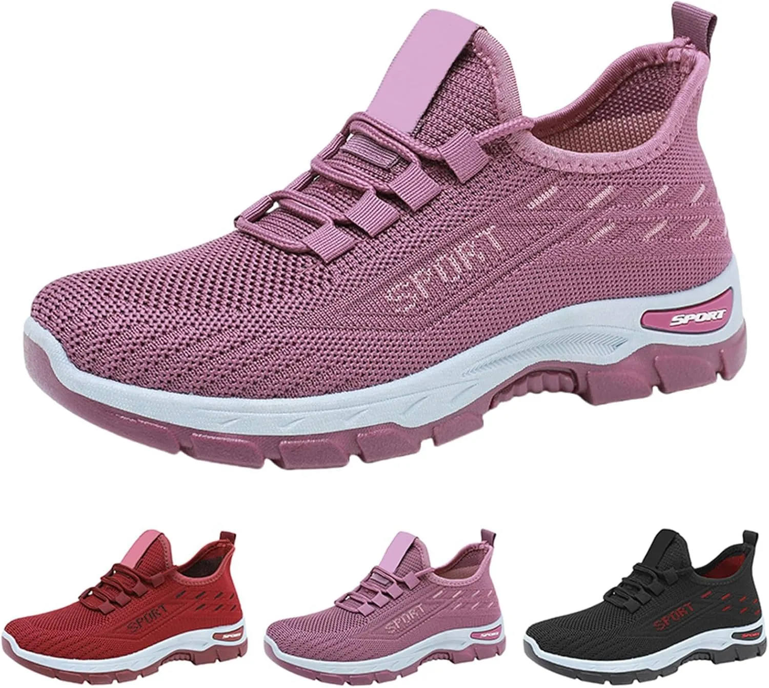 Womens Running Shoes Lightweight Breathable No Slip Sneakers Gym Athletic Workout Casual Sports Ladies Tennis Shoes
